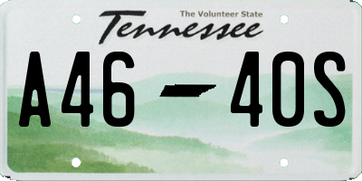 TN license plate A4640S
