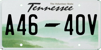 TN license plate A4640V