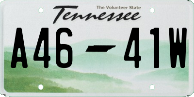 TN license plate A4641W