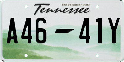 TN license plate A4641Y