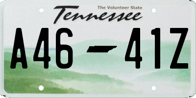 TN license plate A4641Z