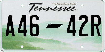 TN license plate A4642R