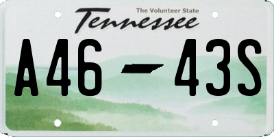 TN license plate A4643S