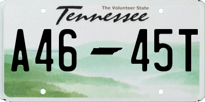 TN license plate A4645T