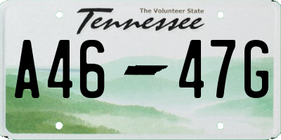 TN license plate A4647G