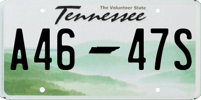 TN license plate A4647S