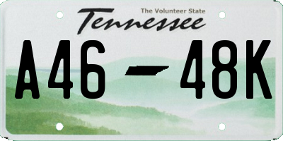TN license plate A4648K