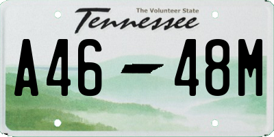 TN license plate A4648M