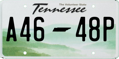 TN license plate A4648P