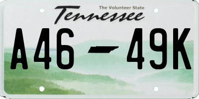 TN license plate A4649K