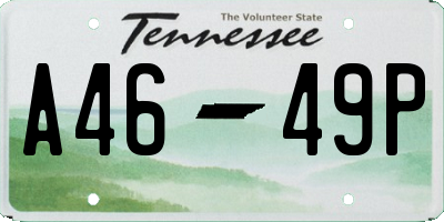 TN license plate A4649P