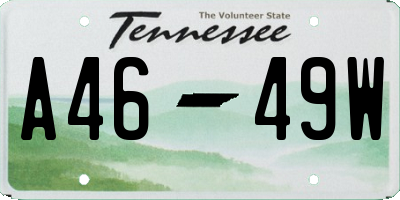 TN license plate A4649W