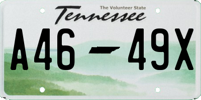 TN license plate A4649X