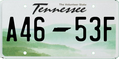 TN license plate A4653F