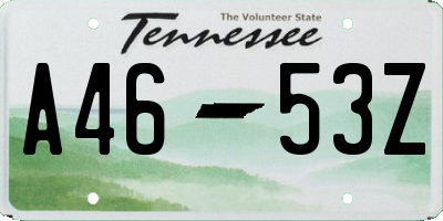 TN license plate A4653Z