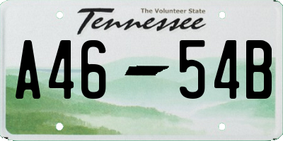 TN license plate A4654B
