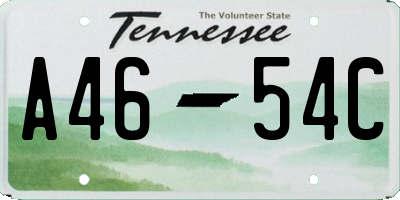 TN license plate A4654C