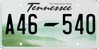 TN license plate A4654O