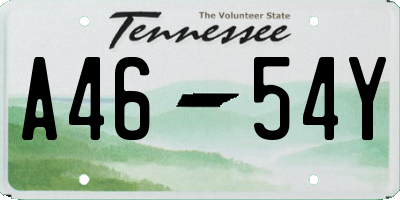TN license plate A4654Y