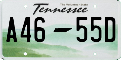 TN license plate A4655D