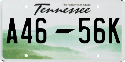 TN license plate A4656K