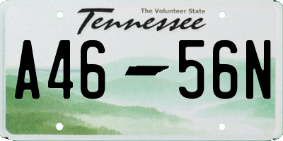 TN license plate A4656N