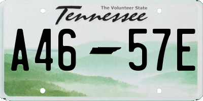 TN license plate A4657E