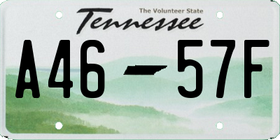 TN license plate A4657F