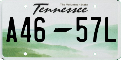 TN license plate A4657L