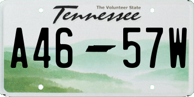 TN license plate A4657W