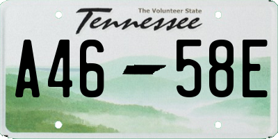 TN license plate A4658E