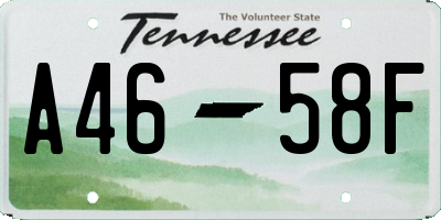 TN license plate A4658F