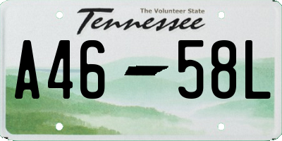 TN license plate A4658L