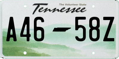 TN license plate A4658Z