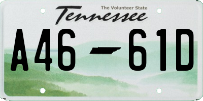 TN license plate A4661D