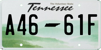 TN license plate A4661F
