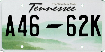 TN license plate A4662K