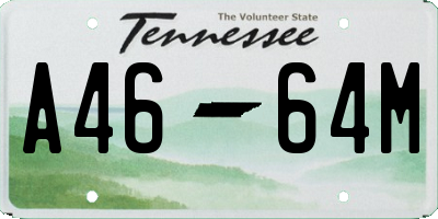 TN license plate A4664M