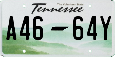 TN license plate A4664Y