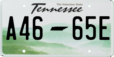 TN license plate A4665E