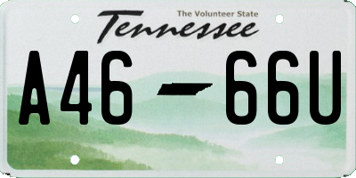 TN license plate A4666U