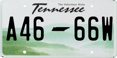 TN license plate A4666W