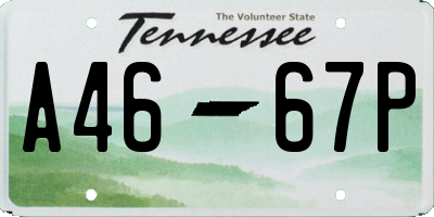 TN license plate A4667P