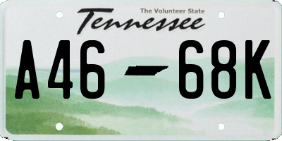 TN license plate A4668K