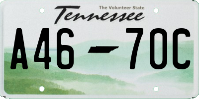 TN license plate A4670C