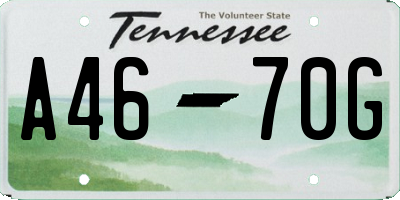 TN license plate A4670G