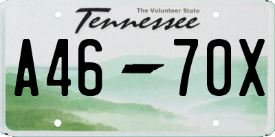 TN license plate A4670X