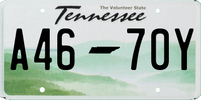 TN license plate A4670Y