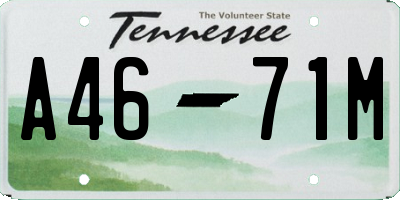 TN license plate A4671M