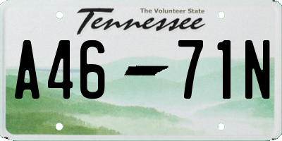 TN license plate A4671N